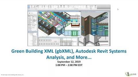 Green Building XML gbXML, Autodesk Revit Systems Analysis, and More...