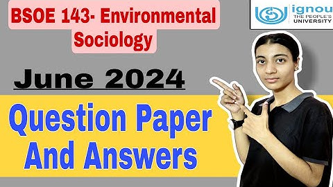 BSOE 143| June 2024| Question paper| Important Questions| Ignou classes by Nisha| IGNOU
