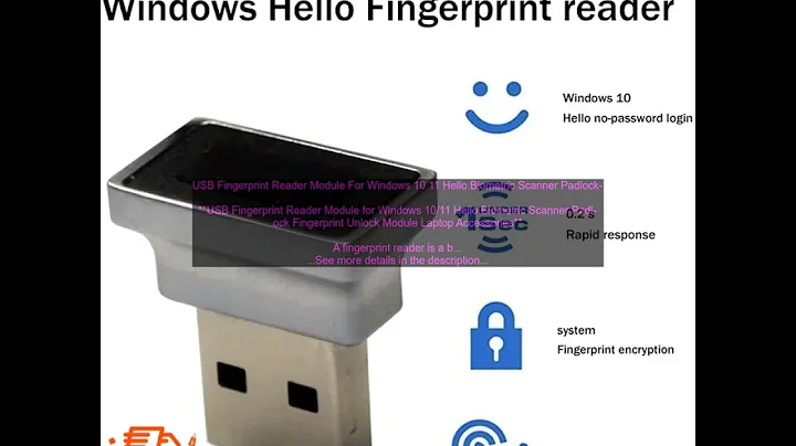 1005006181472092 USB Fingerprint Reader Module For Windows 10 11 Hello Biometric Scanne