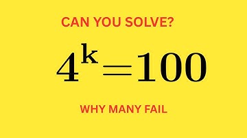 Can you solve this? | Math Olympiad Explained | 4k = 100
