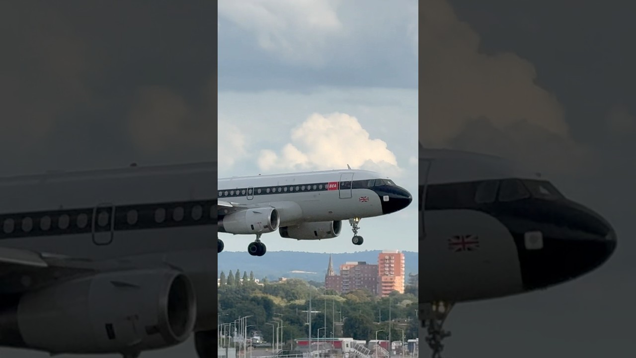 British Airways 🇬🇧 BEA A319 Retro jet landing at Heathrow