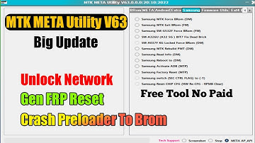 MTK META Utility V63 Crack 2022 🔥🔥 Unlock Network | Gen FRP Reset | VIVO Demo Remove