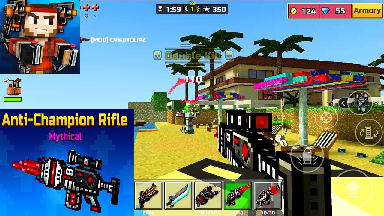 Pixel Gun 3D Android Gameplay Anti Champion Rifle - YouTube