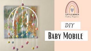 Diy baby mobile |embroidery hoop craft |nursery decor | how to make a mobile