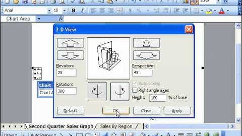 Excel 2003 Tutorial Adjusting Perspective in 3D Charts Training Lesson 22.12