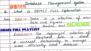 What is DBMS Full Explanation | Data vs Database | File System vs DBMS (2026)