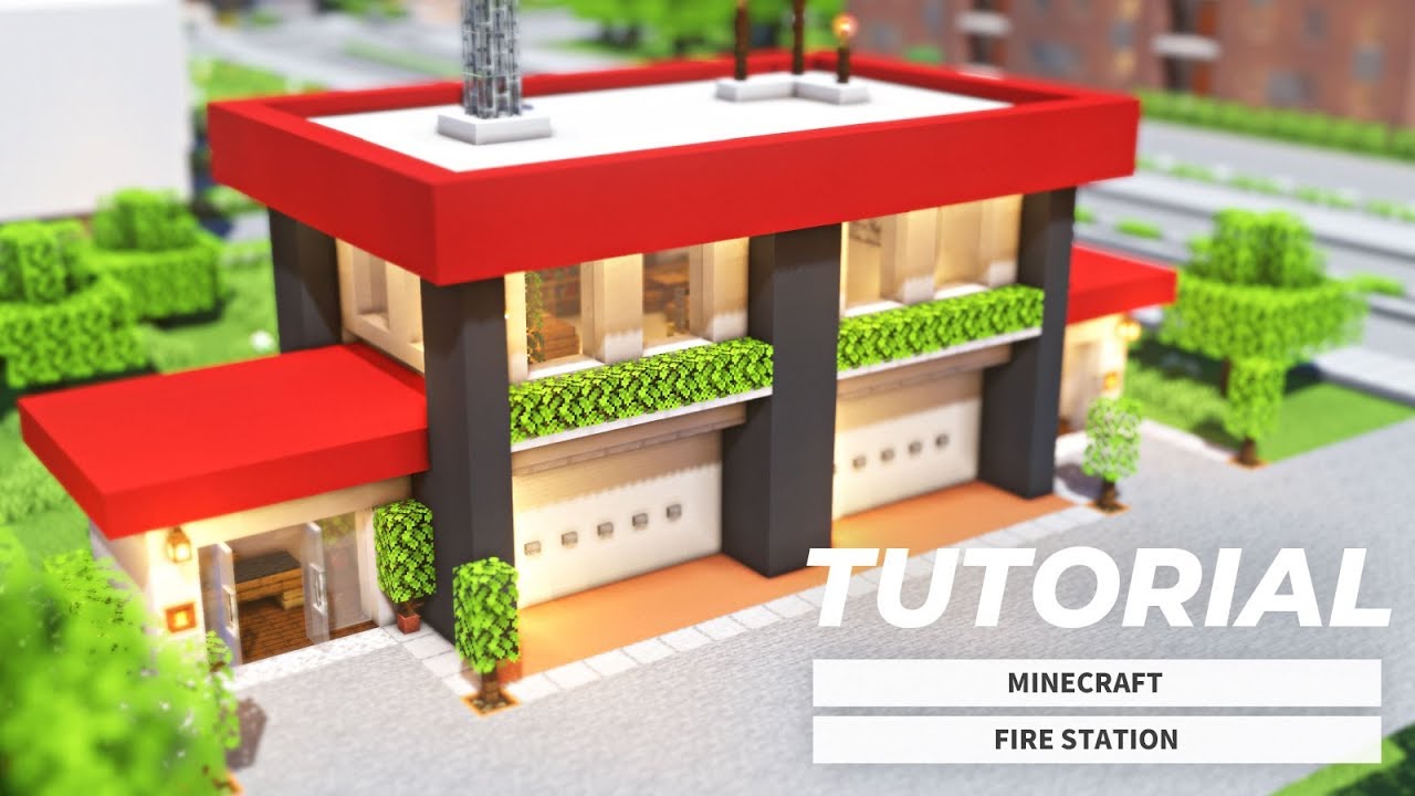 マインクラフト 超簡単な消防署の作り方 モダン建築 トミのyoutube ゲーム実況ランキング