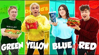 EATING ONLY 1 COLOR FAST FOOD CHALLENGE!