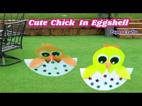 How to Make a Paper Chicken Easy || Cute Chick In Eggshell 🐣 🐔❤️  @UJANCREATIONS