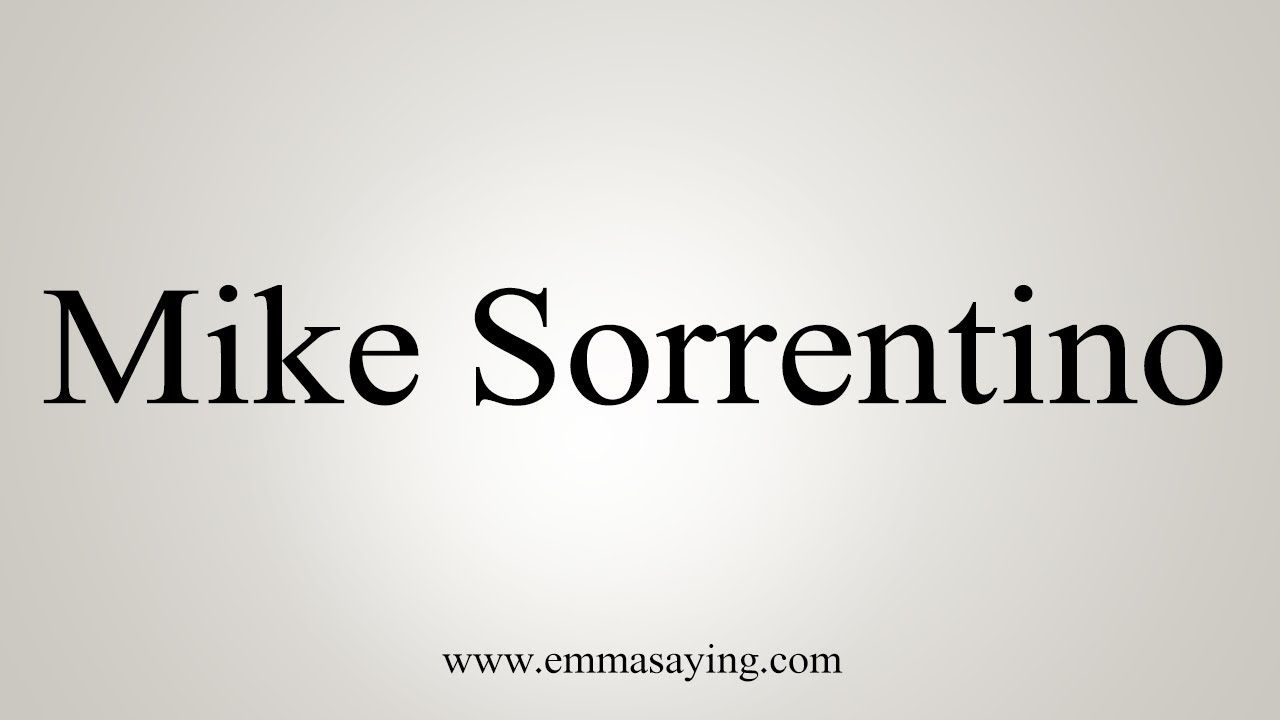 how to say in english jamun How To Pronounce Mike Sorrentino