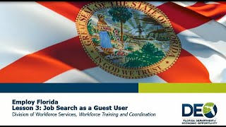 Employ Florida: Lesson 3 - Job Search as a Guest User