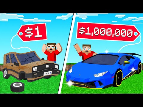 $0 vs $1,000,000 CAR In Minecraft! (Tycoon)