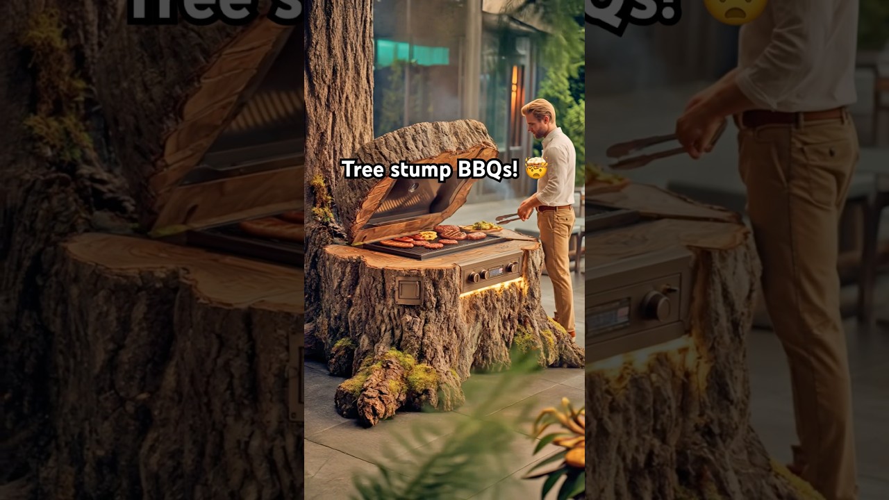 I must have one of these giant tree stump BBQs! 🤯