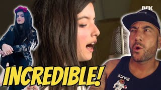 Immaculate! | Angelina Jordan "Back to Black" Cover, with KORK, improvised lyric. - FIRST REACTION!