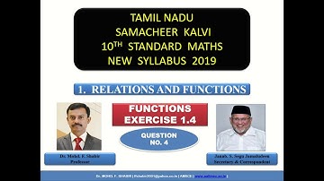 TN Samacheer Kalvi | MATHS CLASS 10 | TAMIL | EXERCISE 1.4 | QUESTION NO.4 | RELATIONS AND FUNCTIONS