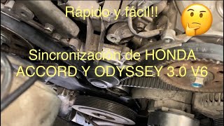 Como sincronizar distribución de HONDA ACCORD Y HONDA ODYSSEY 3.0 V6