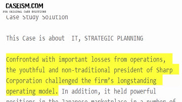 Sharp Corporation: Beyond Japan Case Study Help - Caseism.com