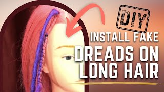 Synth Dread Installation for Long Hair  DoctoredLocks.com