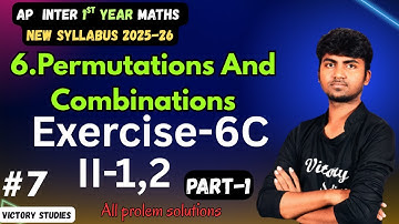 Permutations and Combinations Class 11 | Chapter 6 Exercise 6 c in telugu | Class 11 maths exe 6.c |