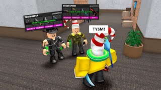 So they gave me SOOOOO many GODLYS in Roblox Murder Mystery 2...