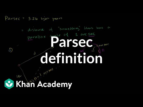 Parsec definition | Stars, black holes and galaxies | Cosmology & Astronomy | Khan Academy