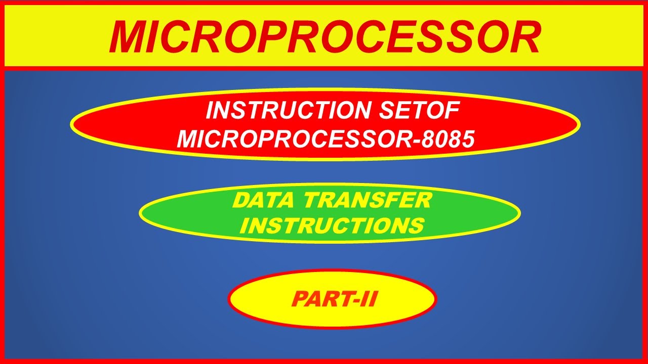 DATA TRANSFER INSTRUCTIONS IN 8085 MICROPROCESSOR (PART-II) - YouTube