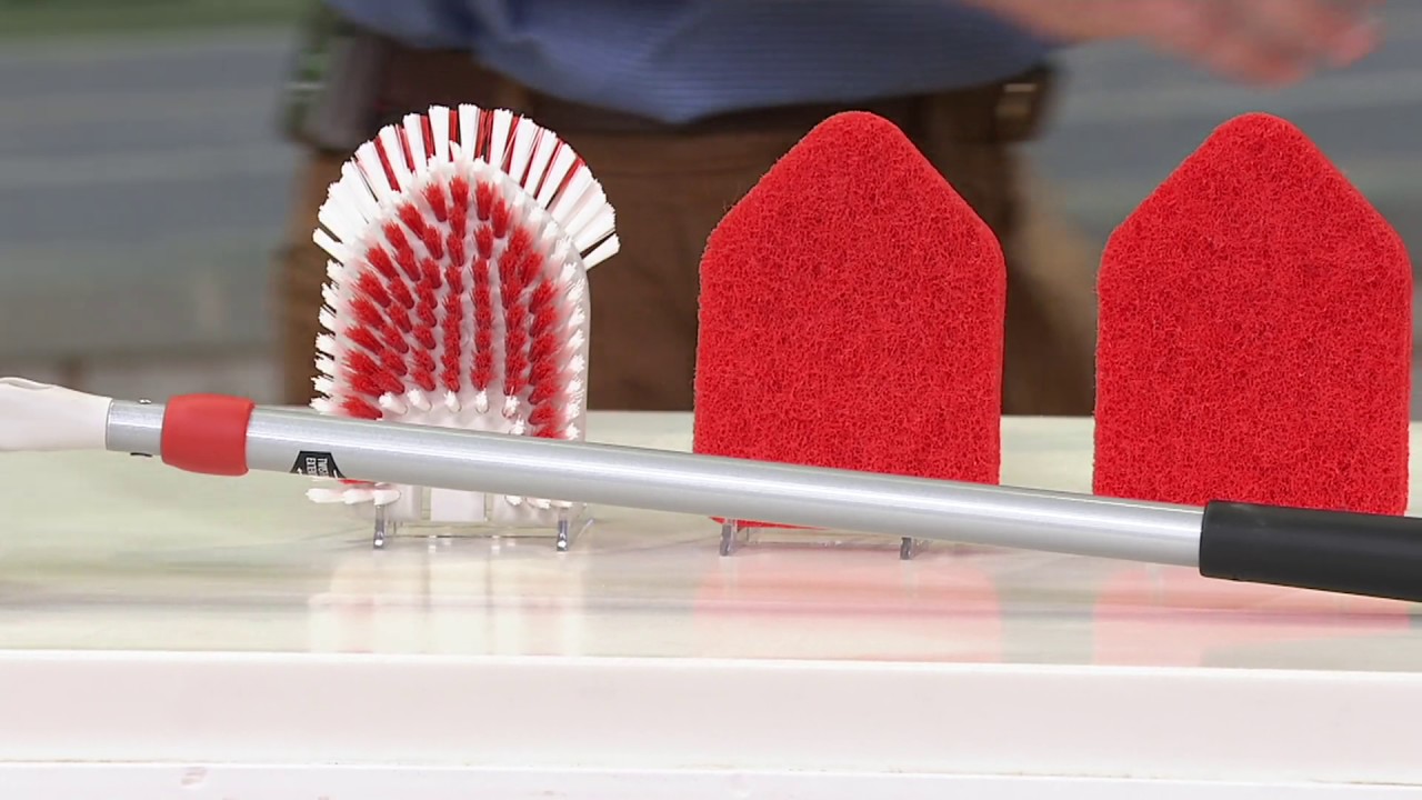 OXO Good Grips Extendable Tub & Tile Brush Scrubber & Extra Heads on QVC 