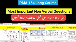 PMA 154 Most Important Non Verbal Questions | PMA Non Verbal Solved short tricks