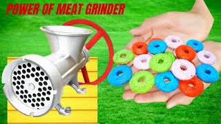 New Experiment Colorfull donuts vs MEAT GRINDER NEW VIDEO ASRM