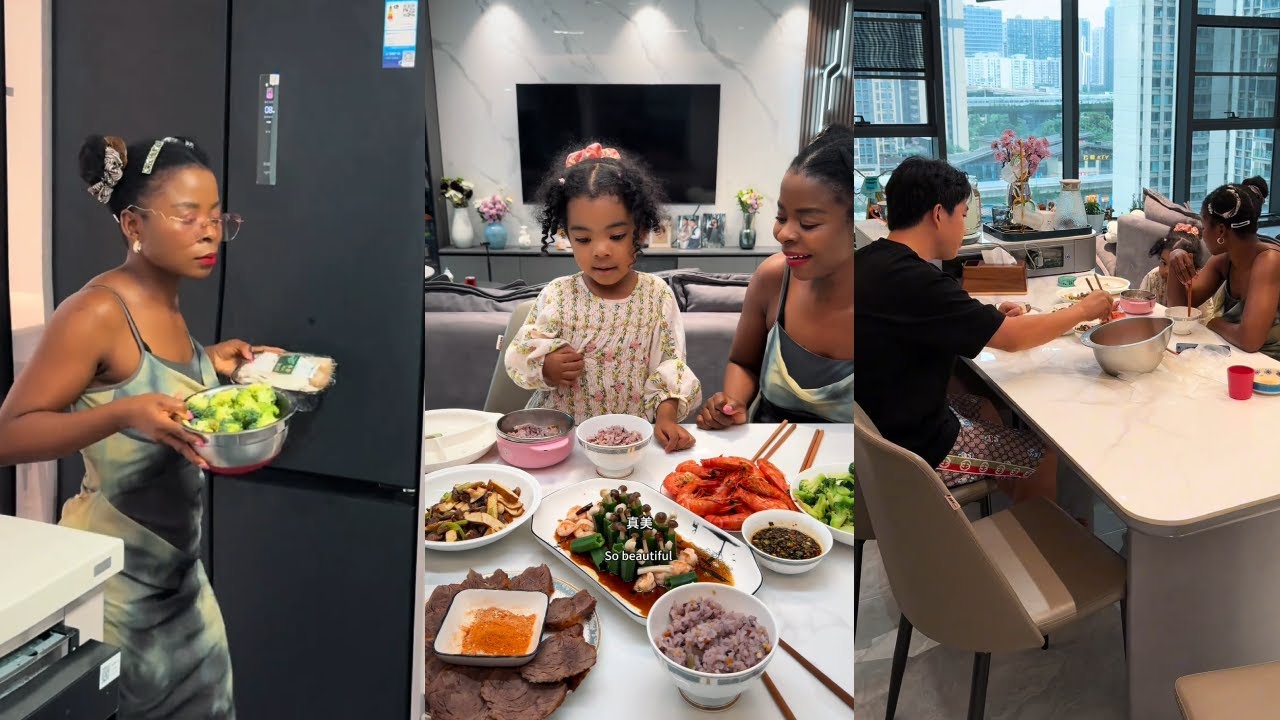 外国老婆的中餐是不是做得越来越好了？#跨国婚姻#真实生活#非洲公主#混血儿#日常Vlog