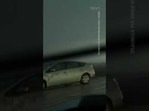 The driver was fine, but his car wasn't | Lightning strike in Iowa #shorts