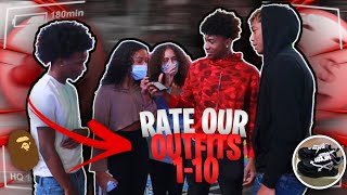 ASKING PEOPLE TO RATE OUR OUTFITS 1-10! | PUBLIC INTERVIEW