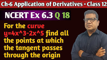 For the curve y=4x^3-2x^5 find all the points at which the tangent passes through the origin