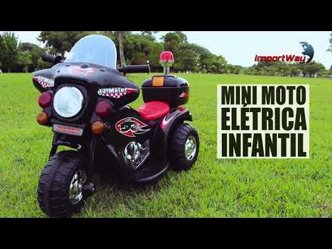 Mini Moto Elétrica Infantil Motorizado 6V Brinquedo Criança Polícia Off-Road