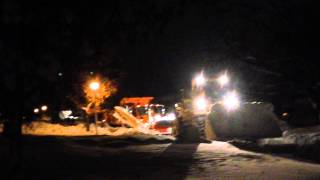 Snowvember 2014 - Buffalo Snowstorm. Payloader Helps Rescue A Snowplow.