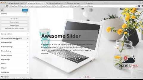 Best Free Theme Scroll Me - How to Configure Service Section On Horizontal Menu | WordPress Tutorial