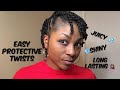 EASY PROTECTIVE TWIST STYLE for NATURAL HAIR | KelcieJanay