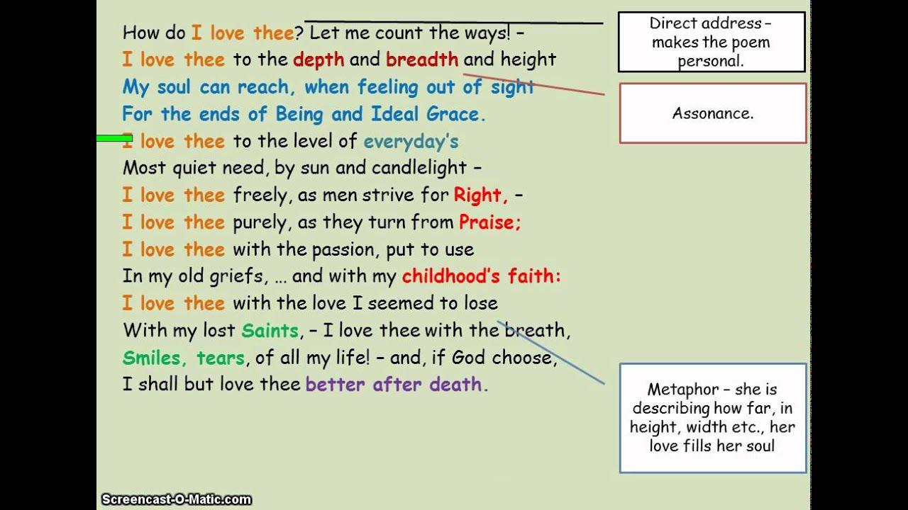 GCSE Poetry Sonnet 43 revision - YouTube