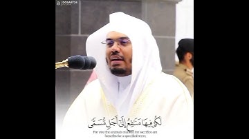 ذَٰلِك وَمَن يُعَظِّم شَعَائِر اللَّه) تلاوة وكأنها نابعةُ💔 من القلب عن ايات الحج للشيخ ياسر الدوسري