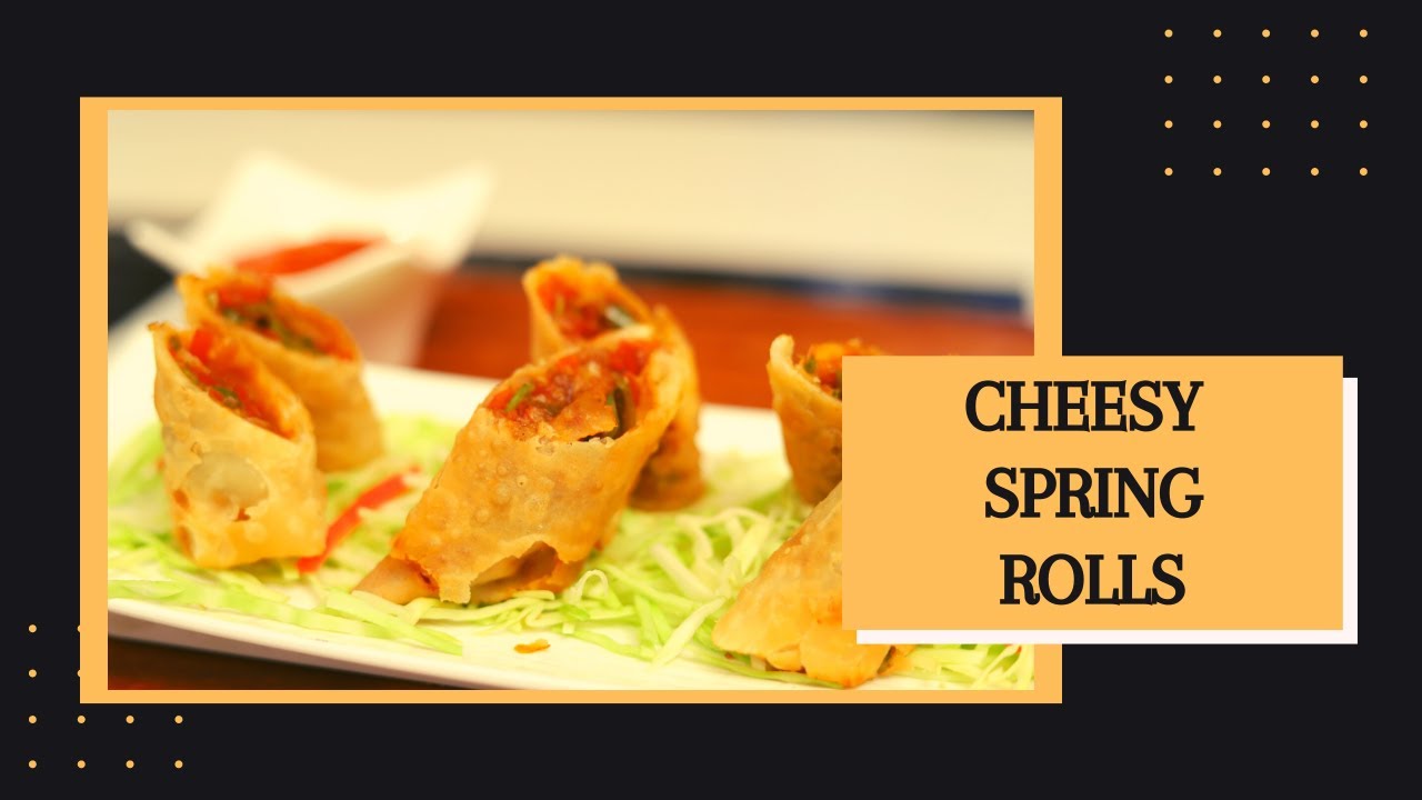 Cheese spring roll chaat