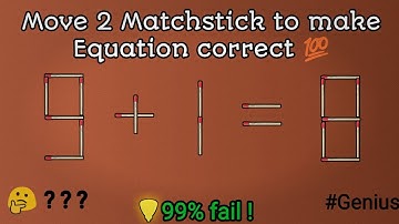 Turn the wrong equation 9+1=8 into correct 💯 | Move 2 matchstick only | #matchstick #puzzle #riddles