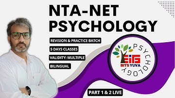 NET-JRF PSYCHOLOGY | NEW BATCH_PAPER 1 + PAPER 2 | PRACTICE + COMPLETE COURSE | BITSYUVA_DEEPAK SIR