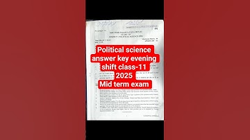 class-11th political science| answer key evening shift 2025