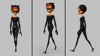 Character Animation Walk Cycle - Stella all views