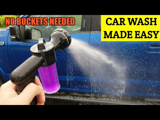 Easy way to wash a car. 8 pattern hose spray nozzle with soap