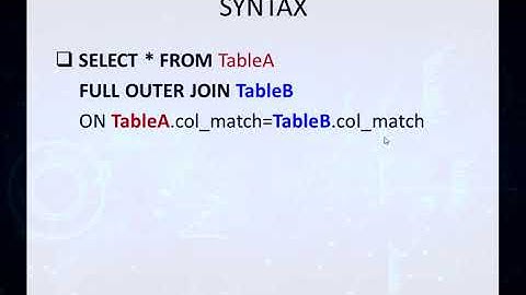 #16 FULL OUTER JOIN  (SQL AF SOMALI) DATABASE MANAGEMENT SYSTEM