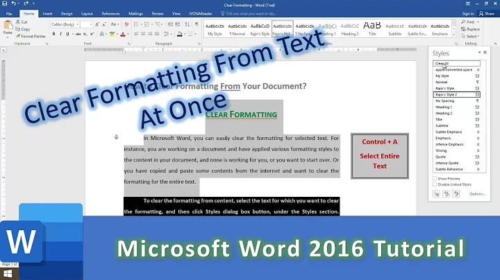 How To Clear Formatting From Entire Text in Documents in Microsoft Word 2016 Tutorial - DayDayNews