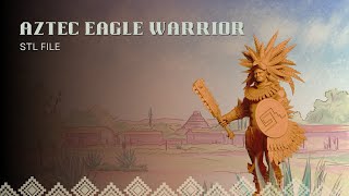 Aztec Eagle Warrior 3D Model (STL file) – Bring History to Life! Aztec Eagle Warrior Drawing