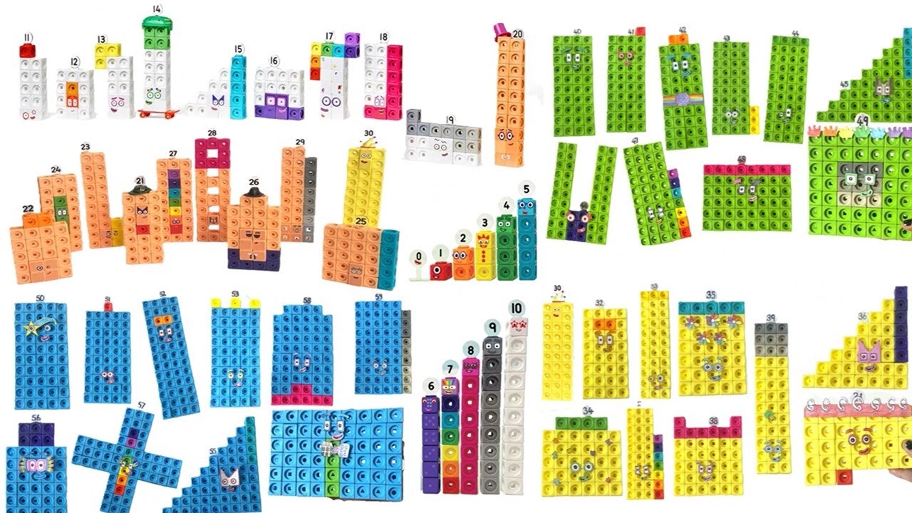 Numberblocks Math Link Cubes 1-50 Compilation | Numberblock Count And Add To 50 | Big Numberblocks