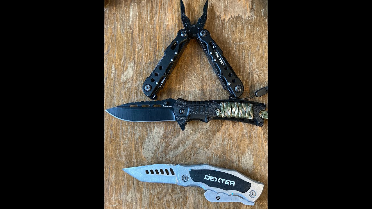 Nóż mil-tec za 45zł + porównanie z multitoolem i innym nożykiem